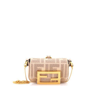 Fendi Chain Baguette Charm Bag Zucca #233537F10B